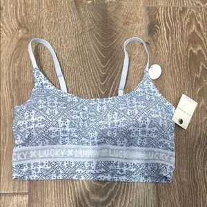 Lucky Brand Blue Print Bralette- Lightly Padded